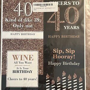 40th Birthday Party Hanging Banners Wine Bottle Decor 40 Year old - 0329
